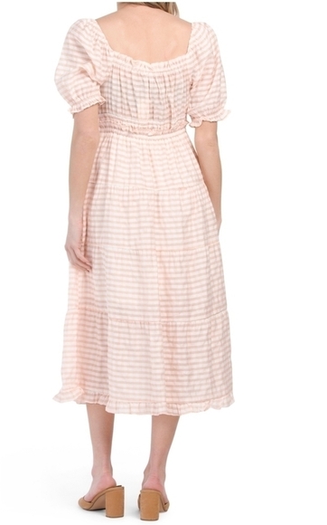 MOON River Striped Poplin Midi Dress - Picture 4 of 16